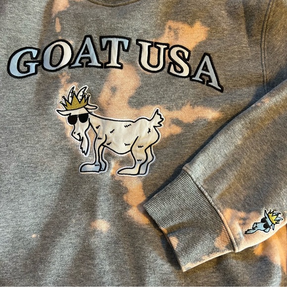 GOAT USA Tie Dye Crewneck Sweatshirt Gray Extra Small XS - Picture 6 of 7